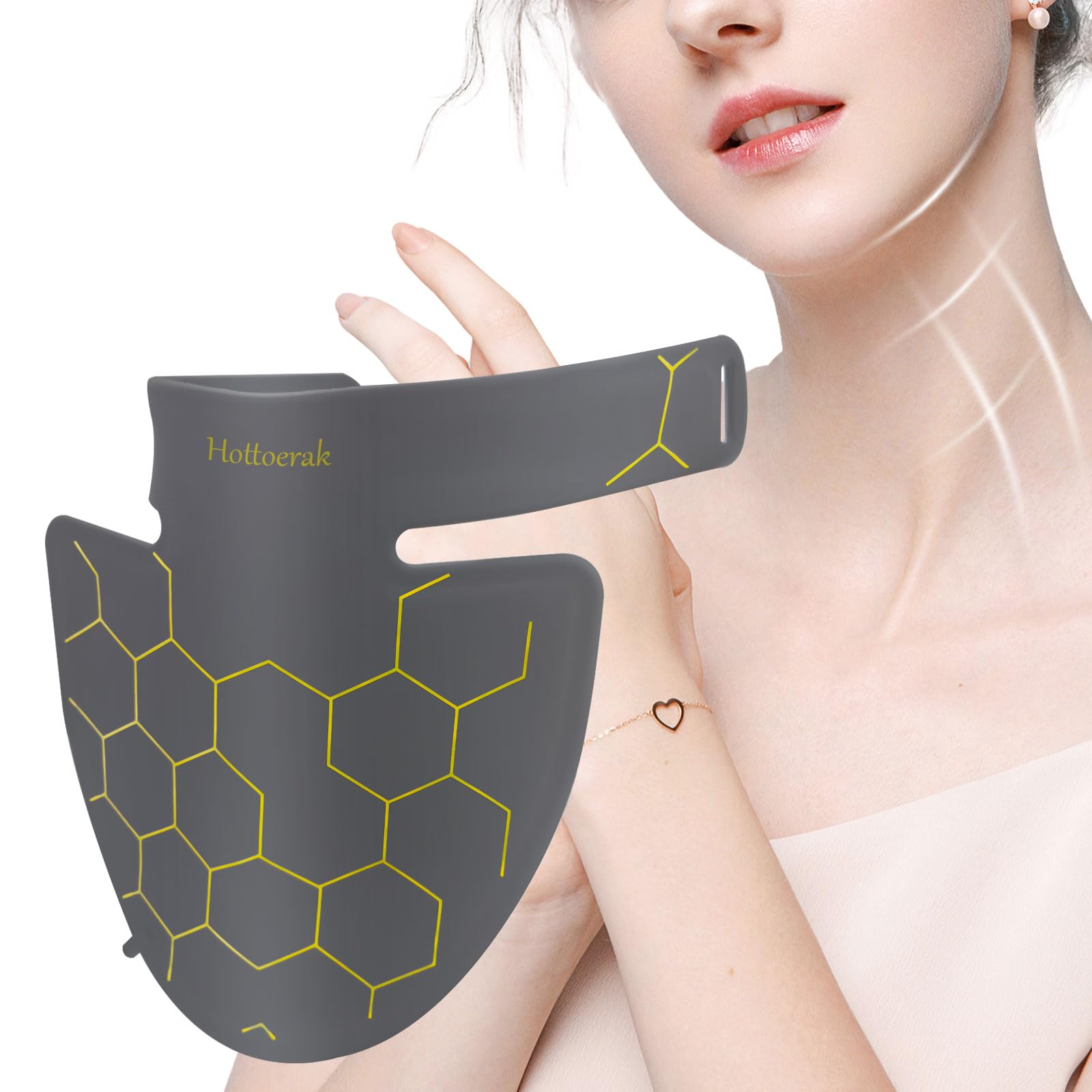 Red Light Therapy for Neck 660nm Red Light Therapy & 850nm Near Infrared Light Therapy for Neck Decollete Chest Body at Home and Travel (Light Gray)