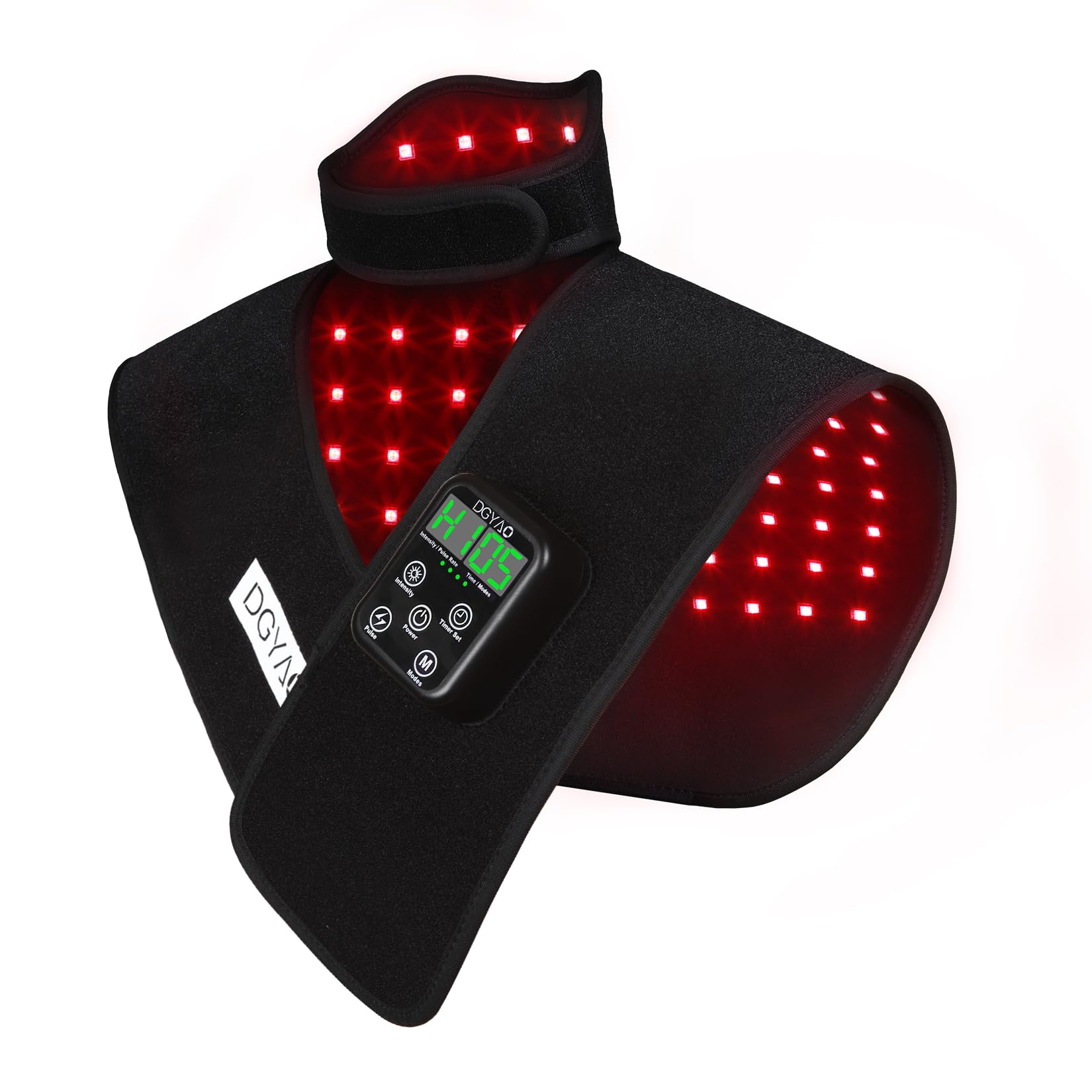 TUOYR Cordless Red Light Therapy for Neck Shoulder Pain Relief 6000mAh Battery Portable Near Infrared Therapy Devices Wearable Wrap for Upper Back Neck Shoulders Body Muscle Relax Treatment Pad